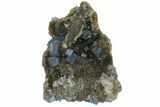 Blue Cubic Fluorite on Quartz - China #128573-1